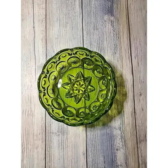 Green L E Smith Moon And Stars Bowl 4.5 In - Picture 1 of 8